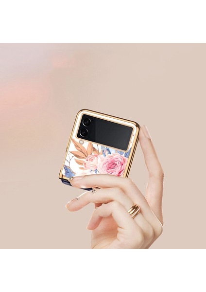 Samsung Galaxy Z Flip 3 Çiçek Grubu Deseni Havalı Cam Cep Telefonu Kılıfları(Yurt Dışından) fiyatları