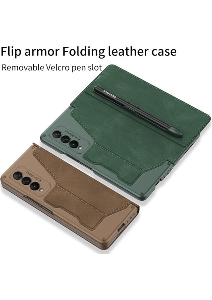 Samsung Galaxy Z Fold 4 Zırh Pu Deri Kapak Çevirin Kalem Tepsi Kart Yuvası Kılıf Tam Koruma Cep Telefonu Kılıfı Kapak(Yurt Dışından) modelleri