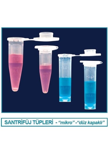 078.03.022 Tüp Santrfüj Mikro Düz Kapaklı 1.5 ml Steril 500 Adet