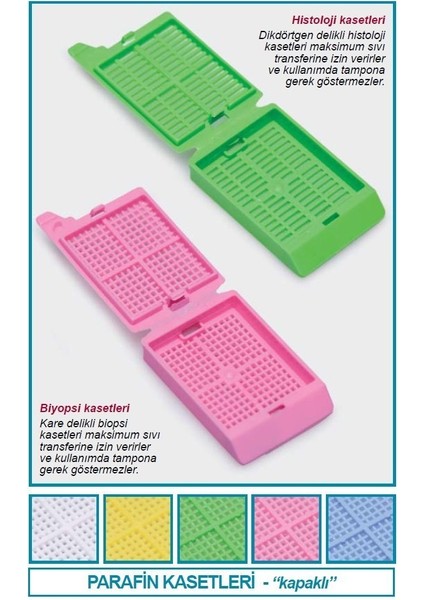 074.04.004 Parafin Kasedi Kapaklı Biopsi Pembe 500 Adet