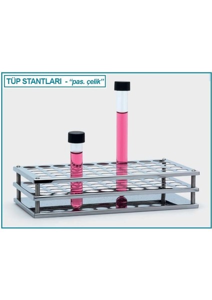 079.02.003 Tüp Standı Paslanmaz Çelik 40 Delik 18 mm Tüpler Için 1 Adet