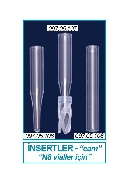 097.05.107 Insert 0.1 ml P.p Yaylı Dış Çap: 5.0 Mm. Dış Yükseklik: 29.0 mm 100 Adet