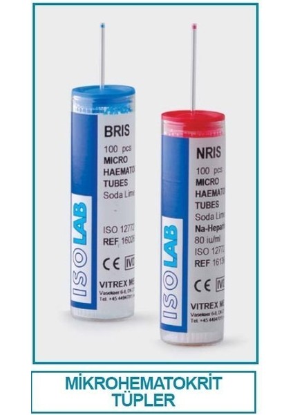 088.02.002 Mikrohematokrit Tüp Heparinsiz 10 Vials
