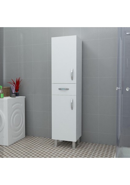 T Designo Tudor Banyo Boy Dolabı-Çok Amaçlı Dolap-Kiler Dolabı 40 cm Beyaz