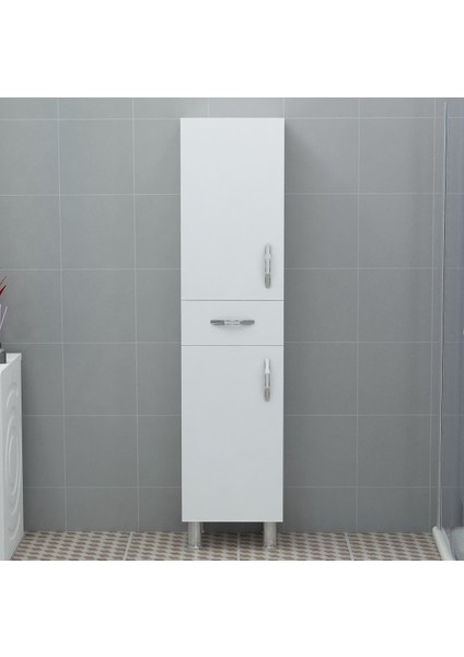 T Designo Tudor Banyo Boy Dolabı-Çok Amaçlı Dolap-Kiler Dolabı 40 cm Beyaz