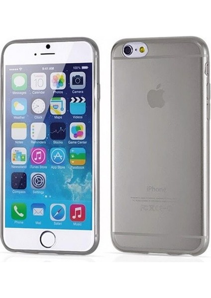 Apple iPhone 6 Plus 6s Plus Koruyucu Silikon Kılıf (Füme)