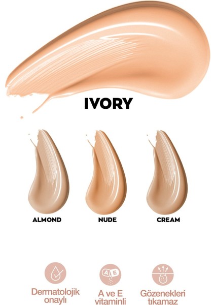 Calming Effects Fondöten 30 ml Ivory Tüm Cilt Tipleri için Mat ve Pürüzsüz Bitiriş fiyatları