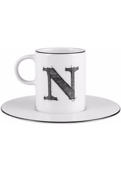 Harf (N) Tabaklı Kahve Fincanı 85cc