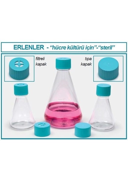 027.18.500 Erlen Petg 500 ml Filtre Kapaklı 12 Adet