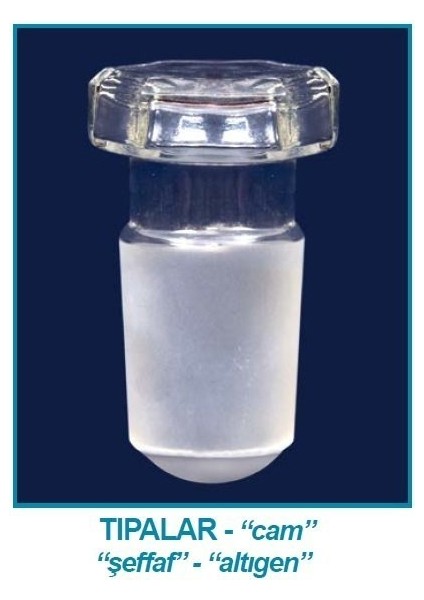 051.03.001 Tıpa Cam Şeffaf Hexagonal Kapaklı Ns 10/19 10 Adet