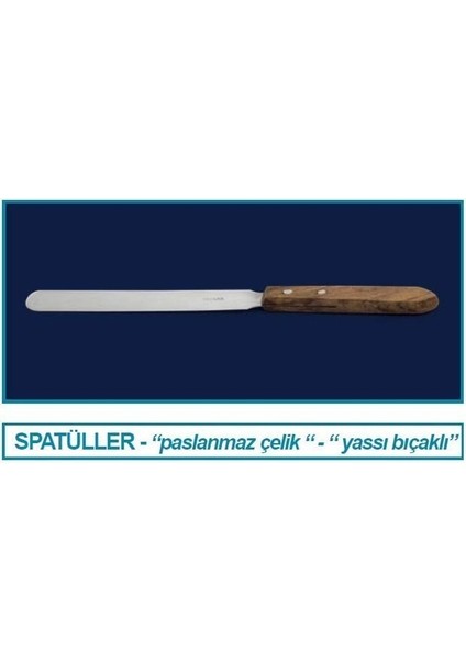 047.10.100 Spatül Paslanmaz Çelik Düz Bıçaklı 100 mm 1 Adet