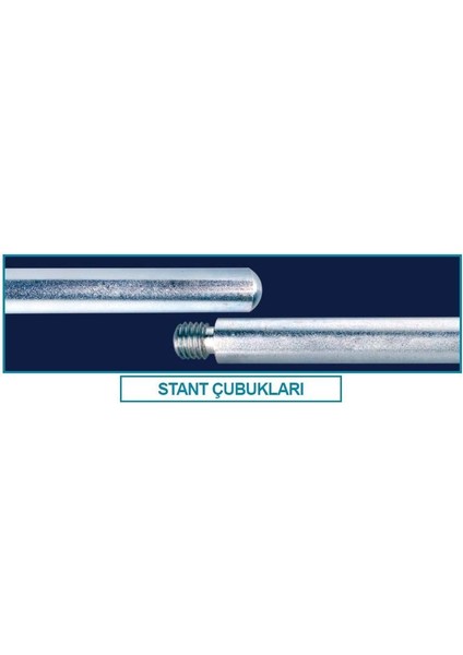 049.06.005 Stand Borusu Galvanize Çelik Uzunluk 750 mm 1 Adet