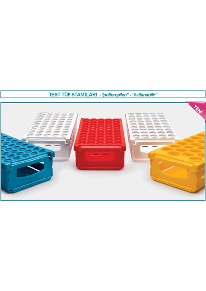 079.01.002R Tüp Standı Demonte P.p 55 Delik 16 mm Tüpler Için Kırmızı 1 Adet