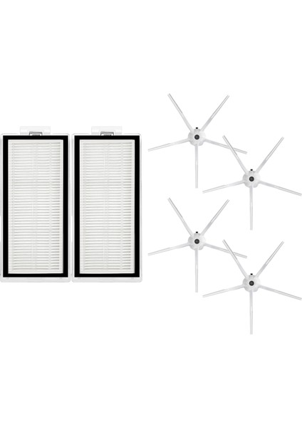 Roborock Q7 Max + T8 Uyumlu 6 Parça Yedek Filtre Fırça Seti Beyaz