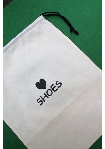 2 Adet Shoes Baskılı Keten Ayakkabı Poşeti - Ayakkabı Düzenleyici