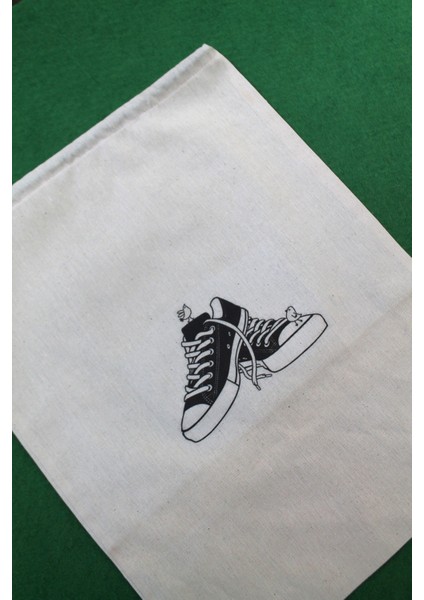 2 Adet Sport Shoes Baskılı Keten Ayakkabı Poşeti - Ayakkabı Düzenleyici