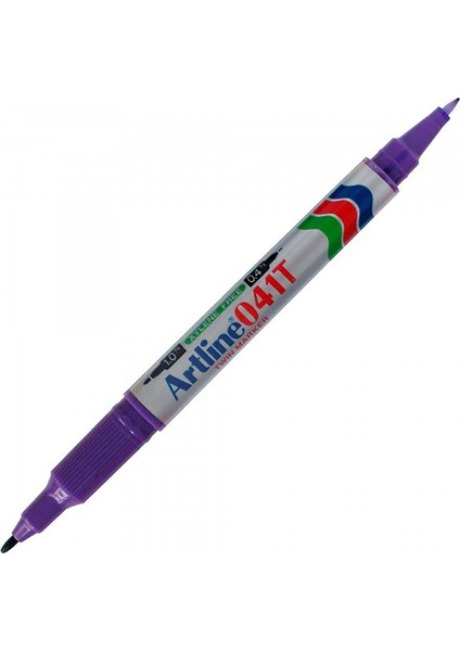 041T Twin Marker Çift Uçlu Permanent Markör Kalem 0,4-1,0 mm Mor