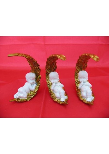 Hediyelik → Karışık → Melek Figürler-Qqc 3lü Tüyde Uyuyan MELEK>>7.8X4X9 Cm.