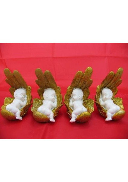 Hediyelik → Karışık → Qqc 4lü Kanatta Uyuyan Bebek>>5.8x6.5x9 Cm.