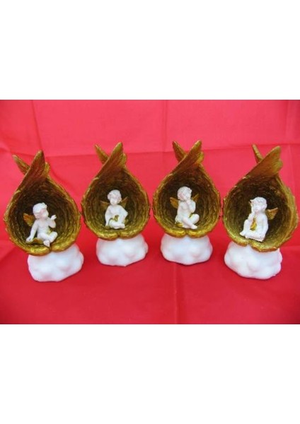 Hediyelik → Karışık → Melek Figürler-Qqc 4li Kanatlı Uyuyan Melek IŞIKLI>>7.2X5.8X12.5 Cm.