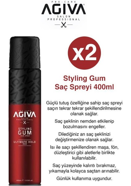 Styling Gum Saç Spreyi 400ML X2