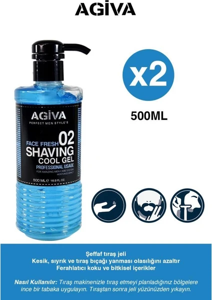 Shaving Cool Tıraş Jeli Seti 500ML X2