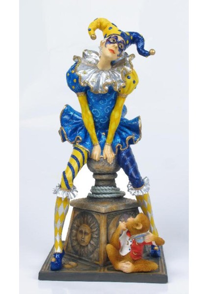 Wıse Veronese Serisi-Wıse Maymunlu Soytarı-15*12,6*26 Cm.– Dekoratif Obje