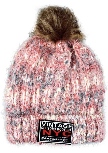 Kadın Bere Vintage ve Ponpon Model Kışlık Bayan Bere