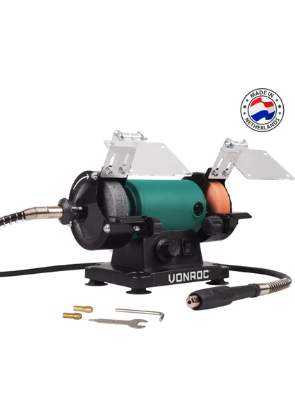 VONROC Tezgah Spiralli Taş Motoru - 150W - 75 mm