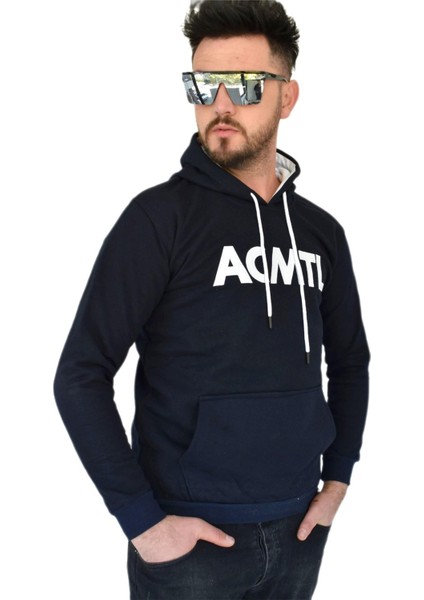 Erkek Lacivert Kapüşonlu Sweatshirt Acmtl BGL-ST02360 fiyatları