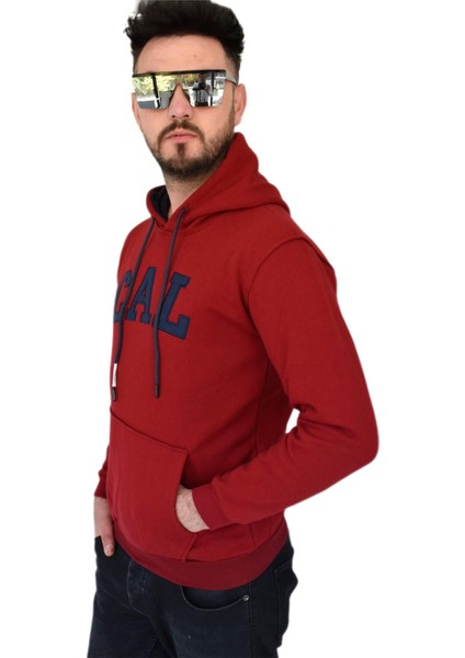 Erkek Bordo Kapüşonlu Sweatshirt Cal BGL-ST02361 modelleri