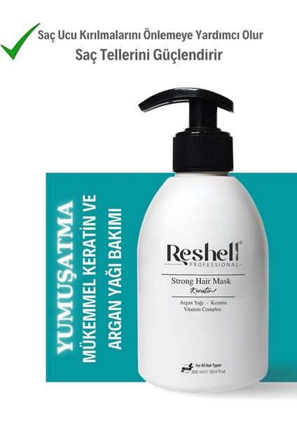 Argan Yağlı Keratin Destekli   Saç Bakım Maskesi 300 ml