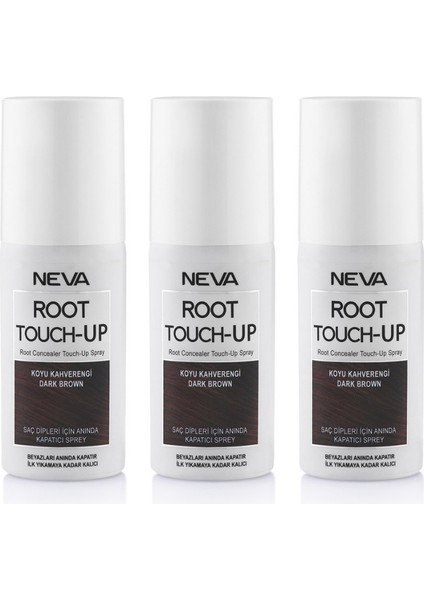 Root Touch Up Kapatıcı Sprey 75 Ml Koyu Kahve 3 Adet