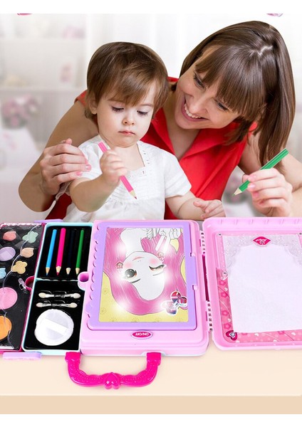 Taşınabilir Çocuk Kozmetik Oyuncak Seti - Pembe (Yurt Dışından)