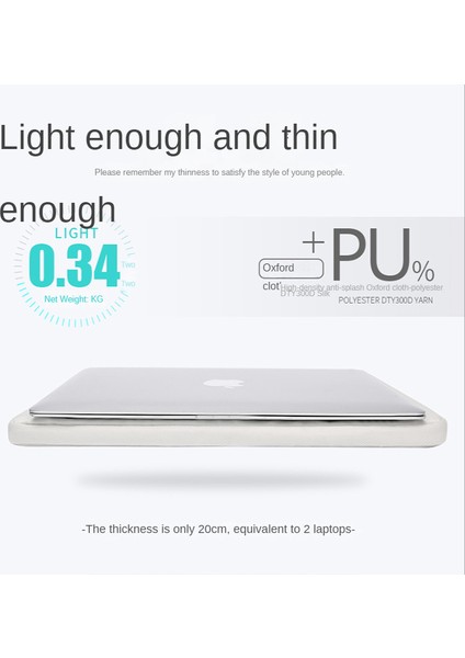 Taşınabilir Macbook 13.3 Inç Dizüstü Bilgisayar Çantası + Güç Torbası 14 Inç - Beyaz (Yurt Dışından)