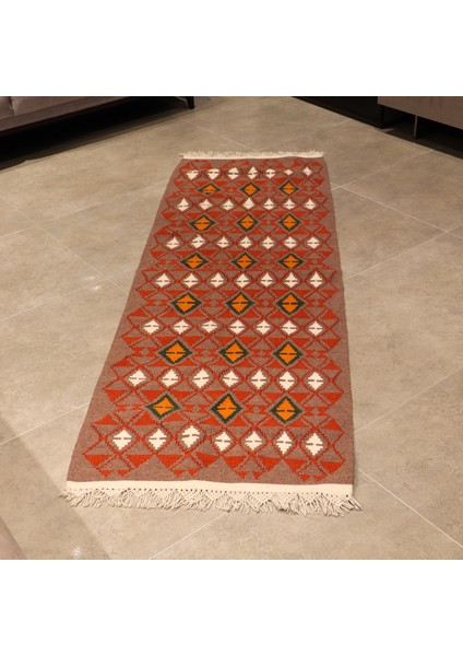 Kilim - 75 x 220 - Kök Boya - El Işçiliği (K002)