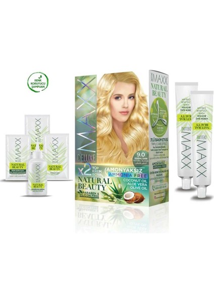 2 Paket Natural Beauty Amonyaksız Saç Boyası 9.0 Doğal Sarı