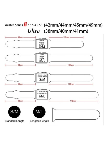 Apple Watch 42MM 44MM 45MM 49MM 1/2/3/4/5/6/se/7/8/ultra Kordon Loop Spor Ayarlanır indirimleri