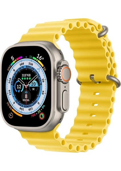 Apple Watch Uyumlu 42MM 44MM 45MM 49MM 1/2/3/4/5/6/se/7/8/ultra Silikon Kordon Ayarlı