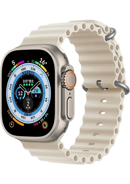 Apple Watch Ultra 49MM Uyumlu Kordon Waterproff Ayarlanır Tokalı Silikon Kayış Bileklik