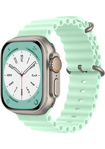 Apple Watch Ultra 49MM Uyumlu Kordon Waterproff Ayarlanır Tokalı Silikon Kayış Bileklik