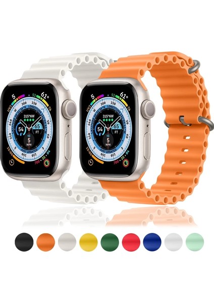 Apple Watch Uyumlu 42MM 44MM 45MM 49MM 1/2/3/4/5/6/se/7/8/ultra Silikon Kordon Ayarlı indirimleri