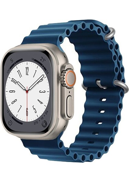 Apple Watch Ultra 49MM Uyumlu Kordon Waterproff Ayarlanır Tokalı Silikon Kayış Bileklik