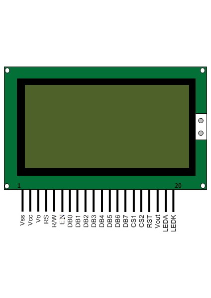 Roba 12864B V2.0 Glcd Yeşil Grafik LCD 5V Spı