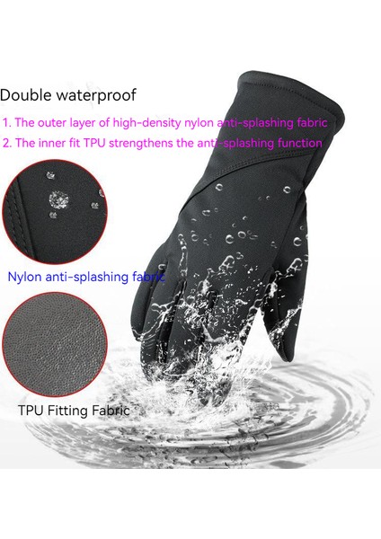 Kayak Eldivenleri Kış Erkek ve Kadın Rüzgar Geçirmez Su Sıçraması Dokunmatik Ekran Artı Yün Sıcak Elektrikli Araç Açık Sürüş Eldivenleri (Yurt Dışından) modelleri