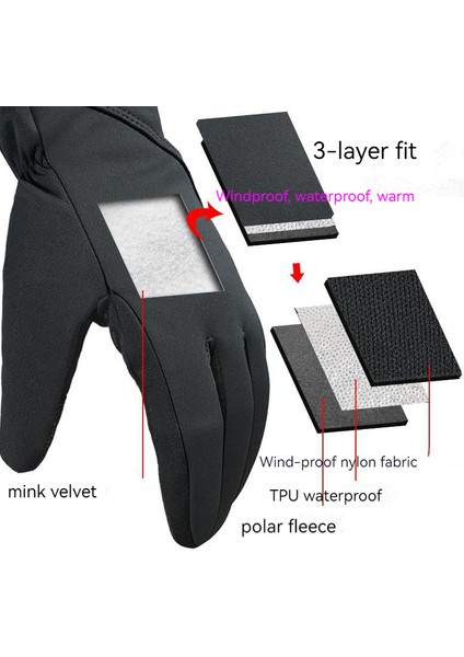 Kayak Eldivenleri Kış Erkek ve Kadın Rüzgar Geçirmez Su Sıçraması Dokunmatik Ekran Artı Yün Sıcak Elektrikli Araç Açık Sürüş Eldivenleri (Yurt Dışından) fırsatları