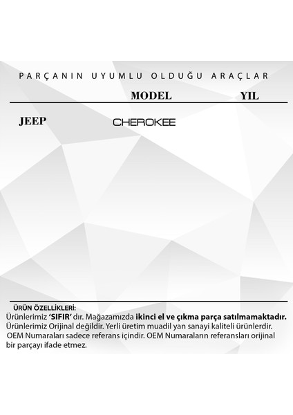 Jeep Cherokee Için Kontak Şaft Kilit Silindir Mili fiyatları