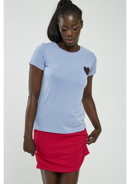 Kalpli Tshirt Açık Mavi fırsatları