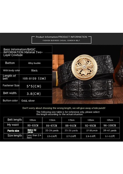 Düz Tokalı ve Timsah Desenli Erkek Deri Kemer (Yurt Dışından) indirimleri