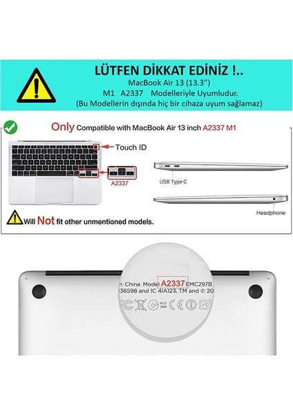 Macbook Air 13 M1 2020 Kılıf Kapak Karbon Desenli Transparan Parlak Koruma Kılıf 13.3' A2337 Uyumlu
